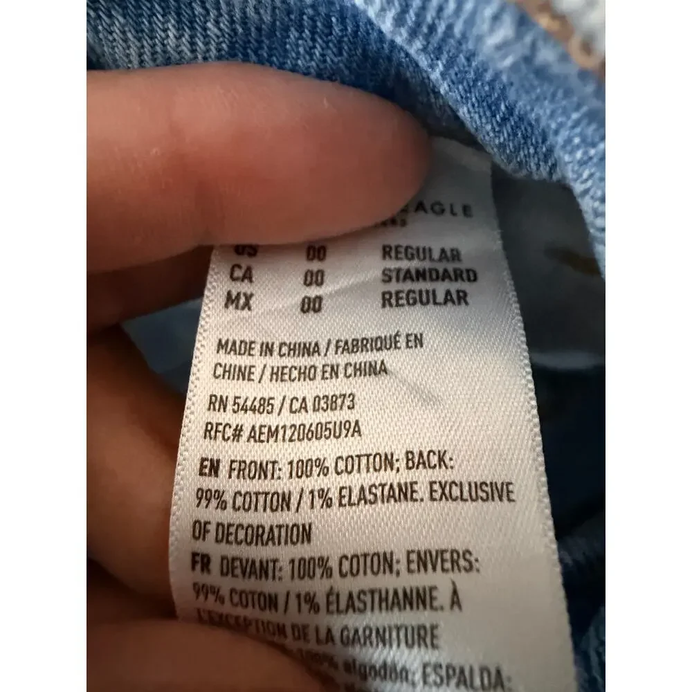 American Eagle Denim Jeans Strigid Strait Leg 00 - Picture 4 of 7